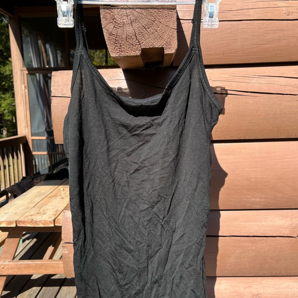 SMARTWOOL spaghetti strap black tank 150g some flaws medium